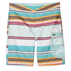 North Face Striped Shorts Boys XL 18-20 Pocket Lightweight Swim Adjustable